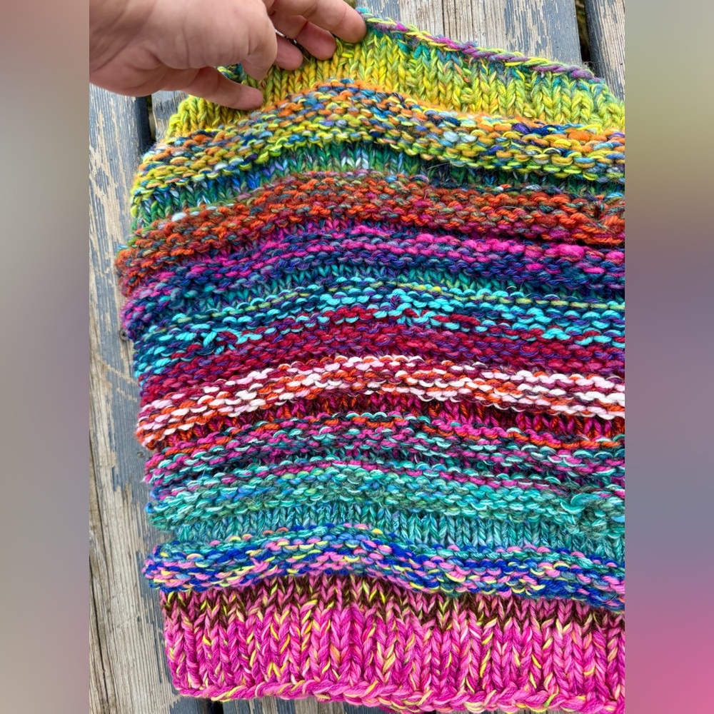 Hand Crafted Multicolor Knit Wrap - Picture 11 of 17